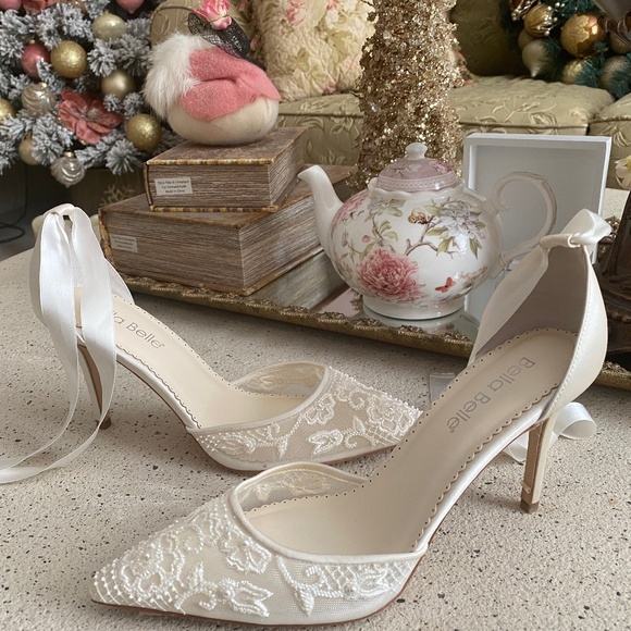 Bella Belle Penelope Ivory Wedding heels 8.5 M NWT - Picture 1 of 16